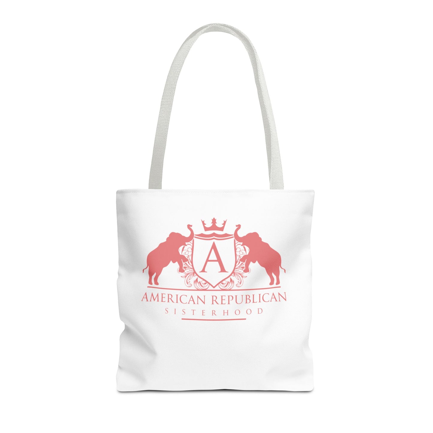 ARS White Tote Bag in 3  Sizes (ARS - Coral Logo) - Sweet Baby Jeez Teez