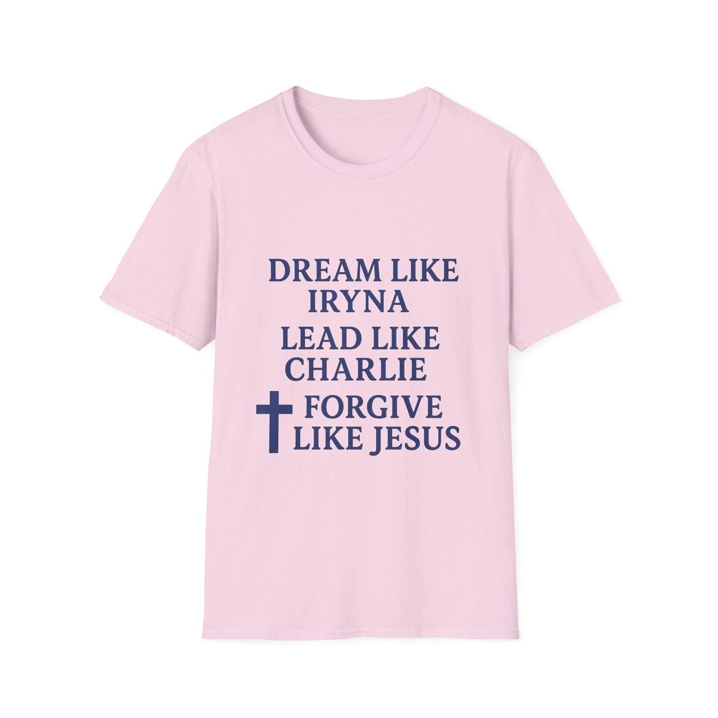 Dream, Lead, Forgive Men's Unisex Tshirt (Midnight Blue Logo)
