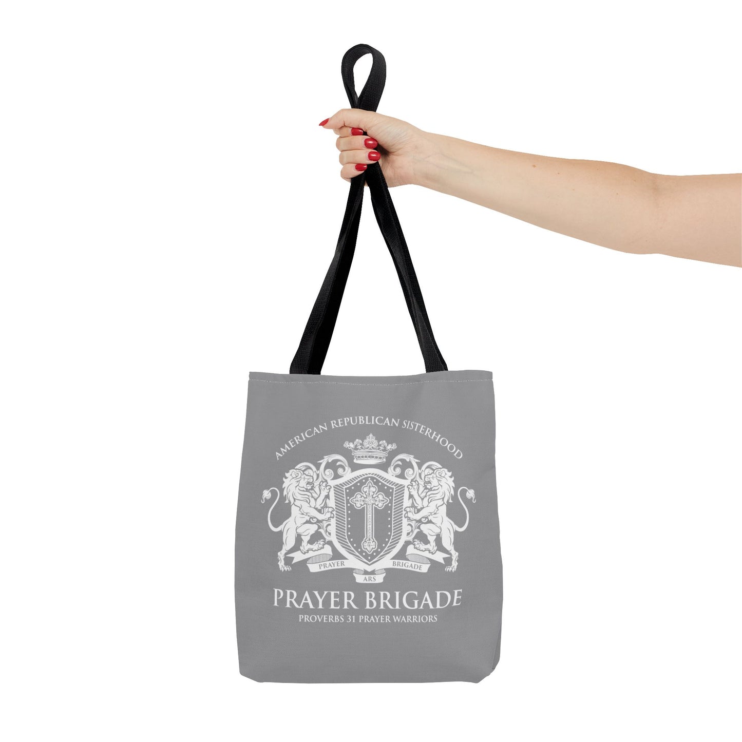 ARS Prayer Brigade Tote Bag (Light Gray with Light Gray Logo)