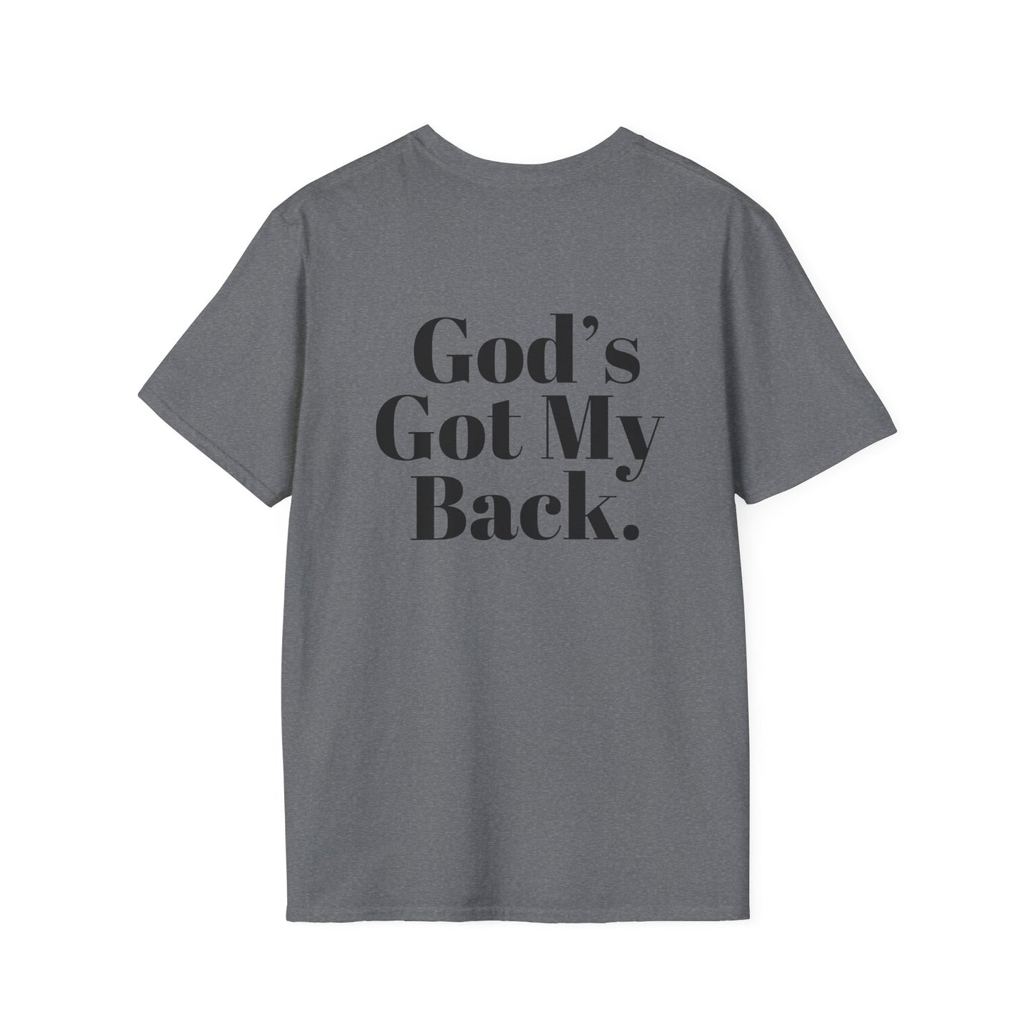 God's Got My Back Men's Tshirt (Black Logo) - Sweet Baby Jeez Teez