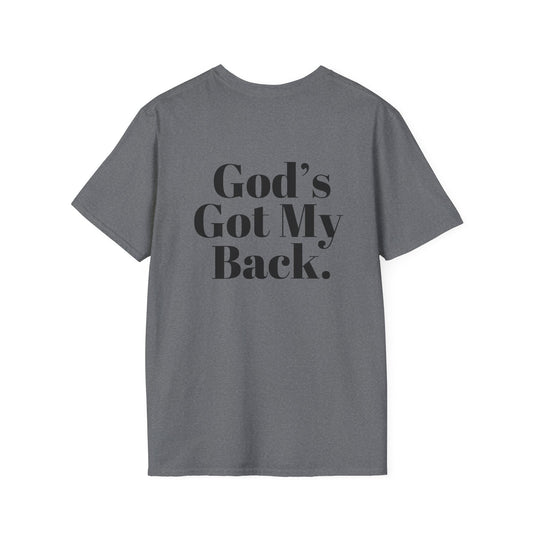 God's Got My Back Men's Tshirt (Black Logo) - Sweet Baby Jeez Teez