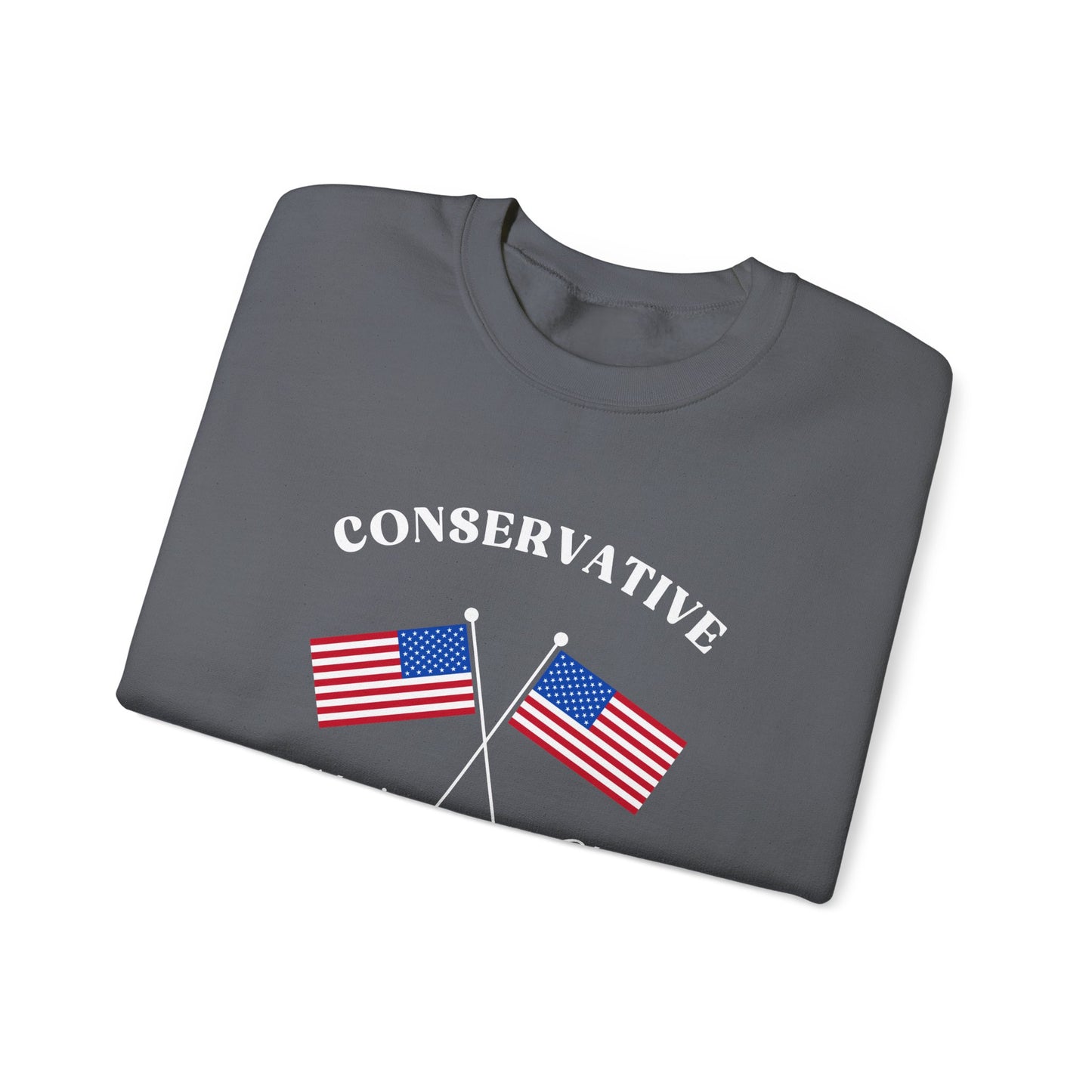 Conservative Mom's Club Crewneck Sweatshirt - Raising Patriots Since 1776 (White Logo) - Sweet Baby Jeez Teez