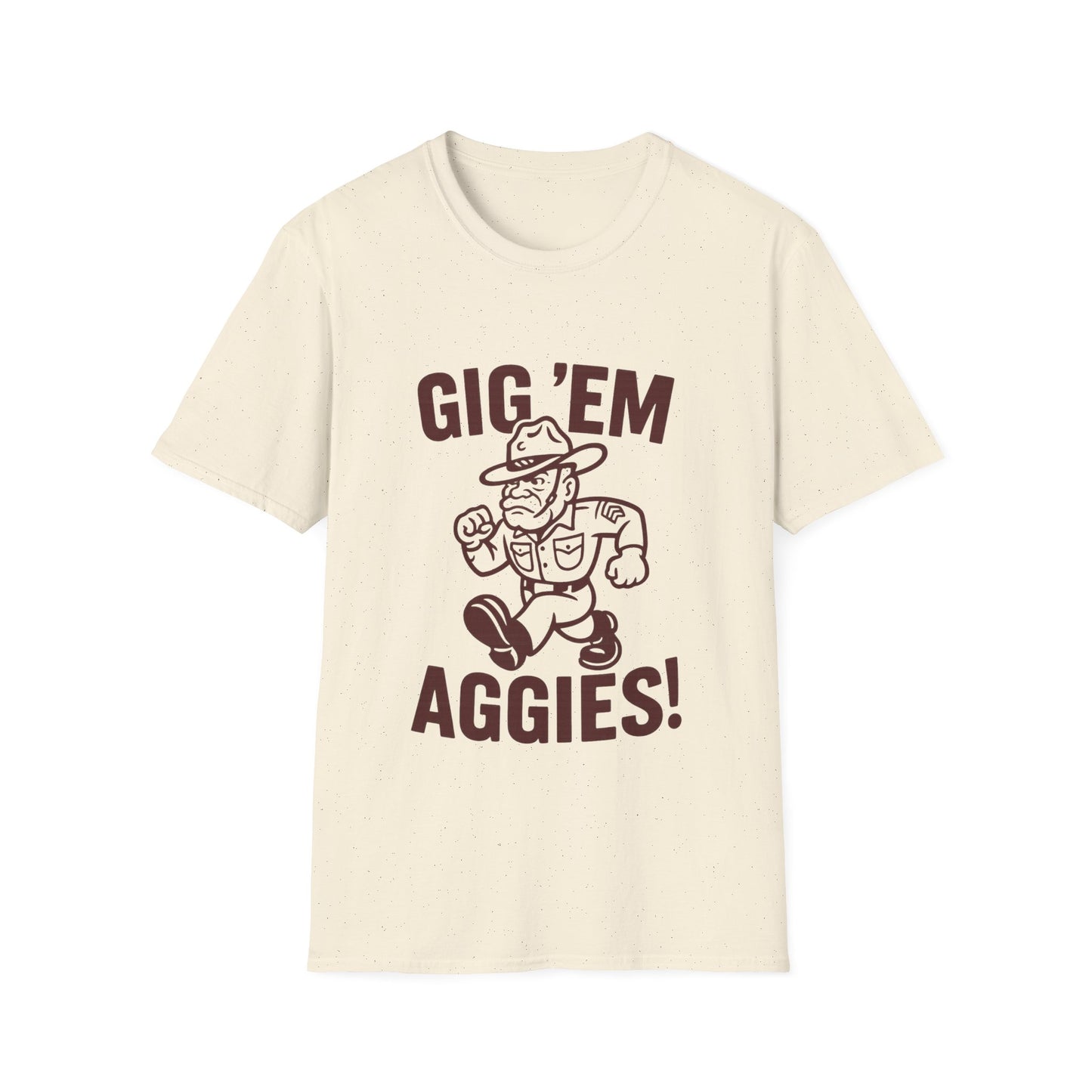Gig Em Old Sarge Unisex Softstyle Tshirt - Sweet Baby Jeez Teez
