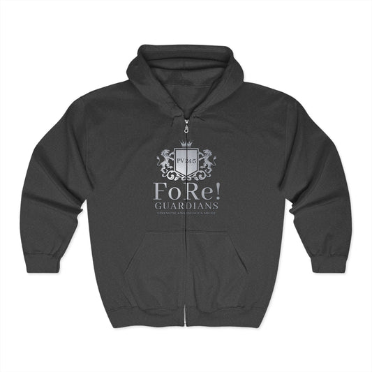 FoRe! Guardians Unisex Full Zip Hoodie - Strong, Knowledge & Might