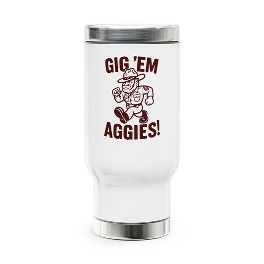 "Gig 'Em Aggies" Texas A&M Stainless Steel Travel Mug (14oz)