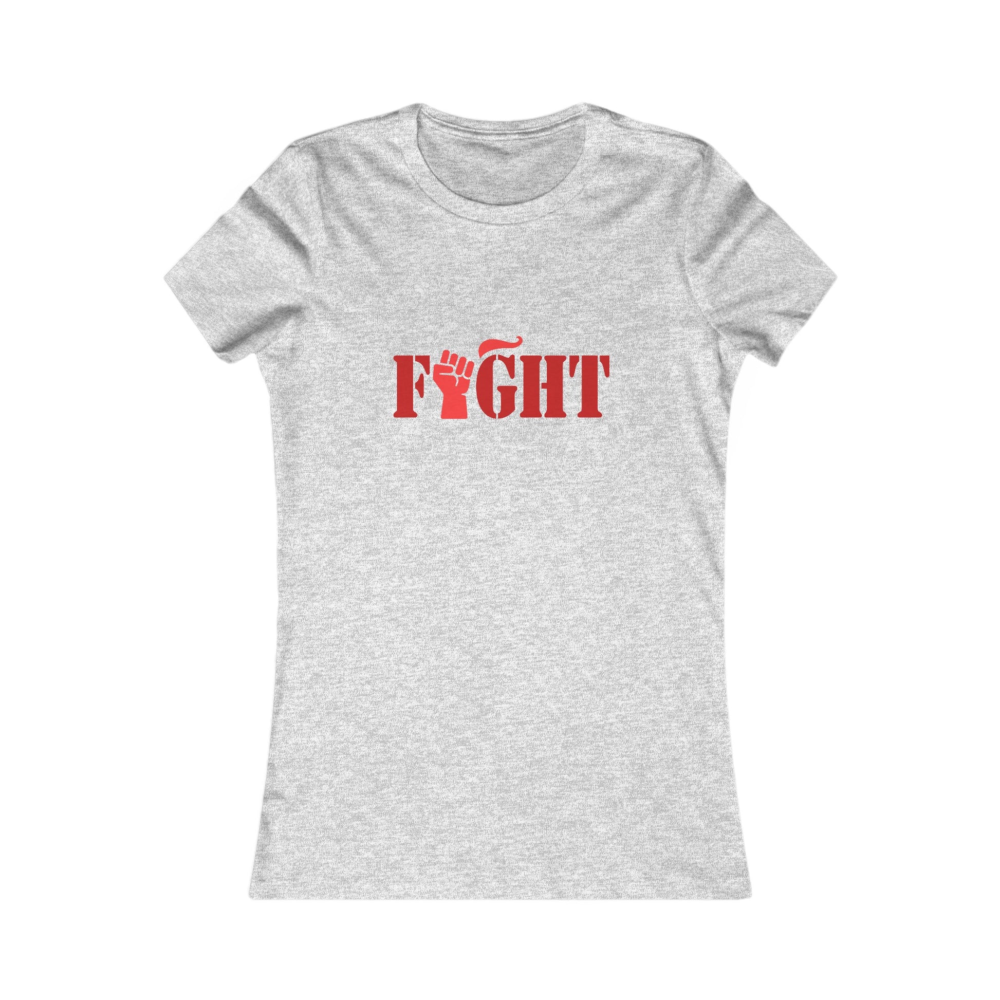 Fight Women's Fitted Tshirt (Red Fist Logo) - Sweet Baby Jeez Teez