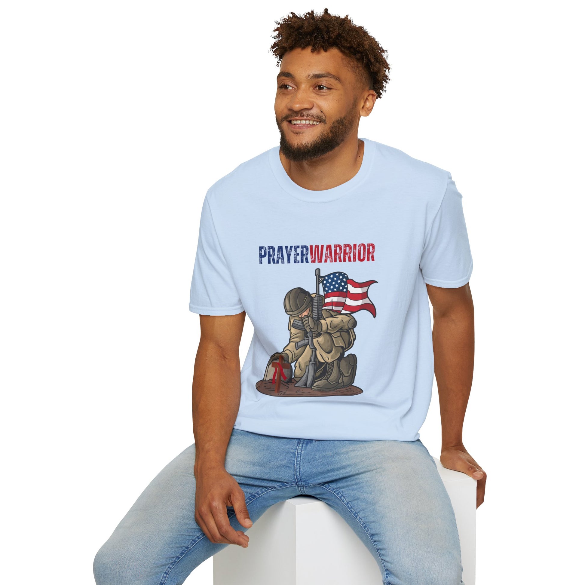 Prayer Warrior Soldier Men's Tshirt S-5XL - Sweet Baby Jeez Teez