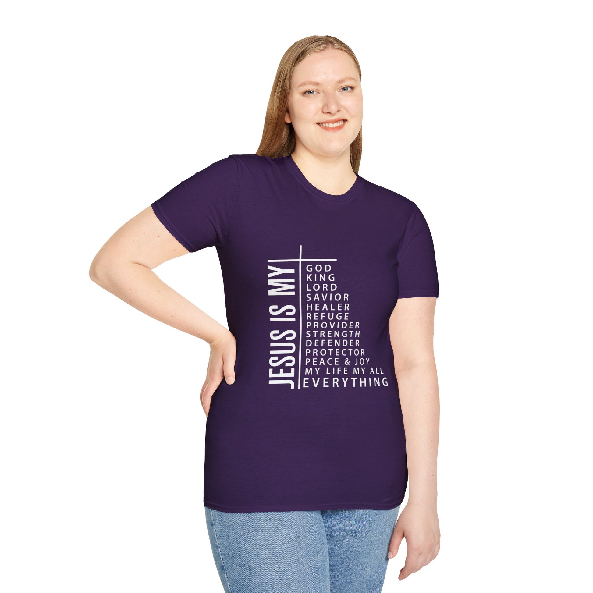 Jesus is My Women's Relaxed/Plus Tshirt (White Logo) - Sweet Baby Jeez Teez