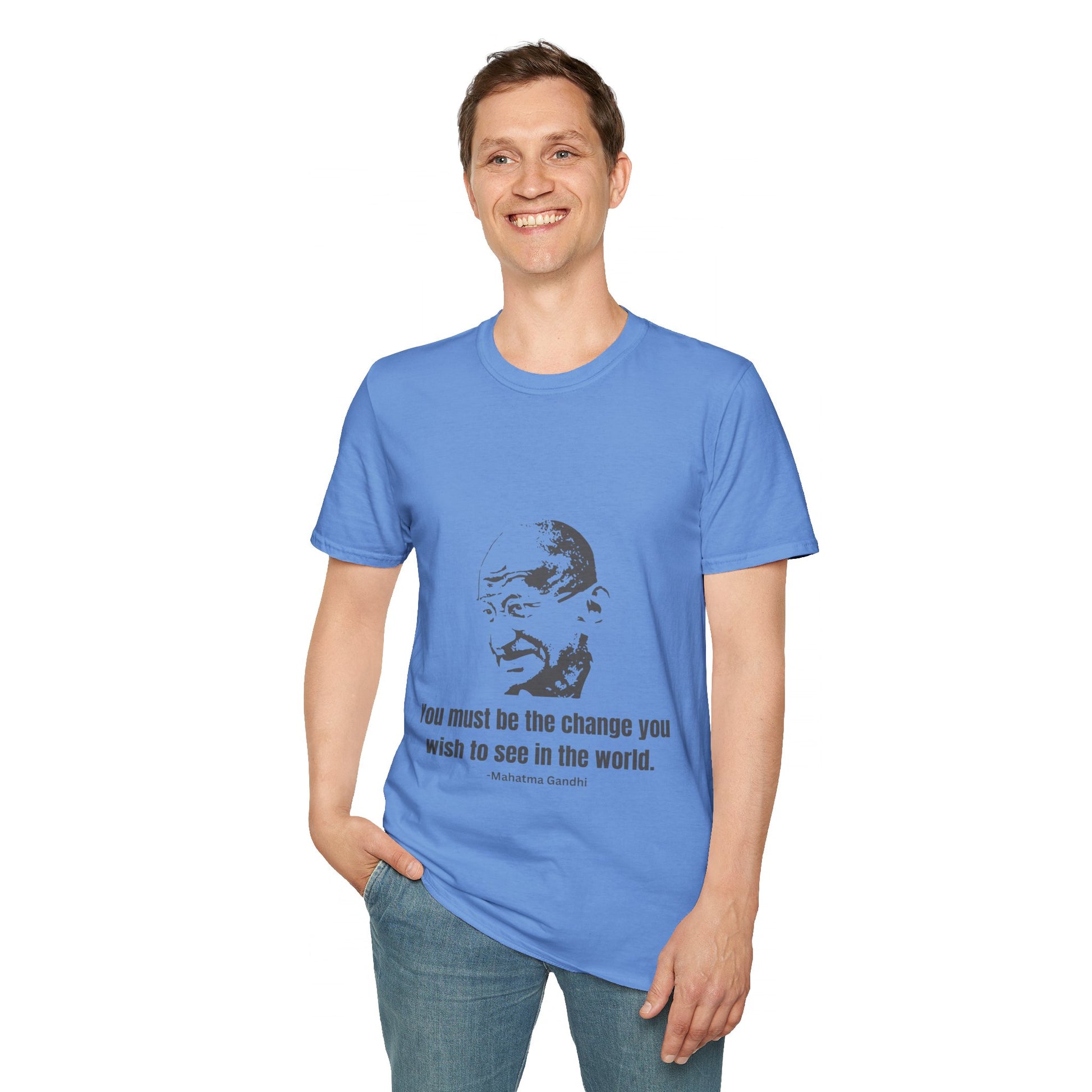 Be the Change Men's Tshirt (IW Gray Logo) - Sweet Baby Jeez Teez
