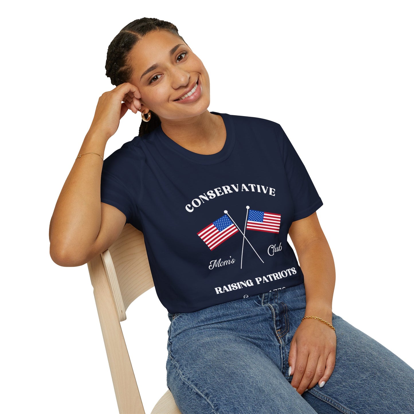 Conservative Mom's Club Women's Plus/Relaxed Tshirt (White Logo)