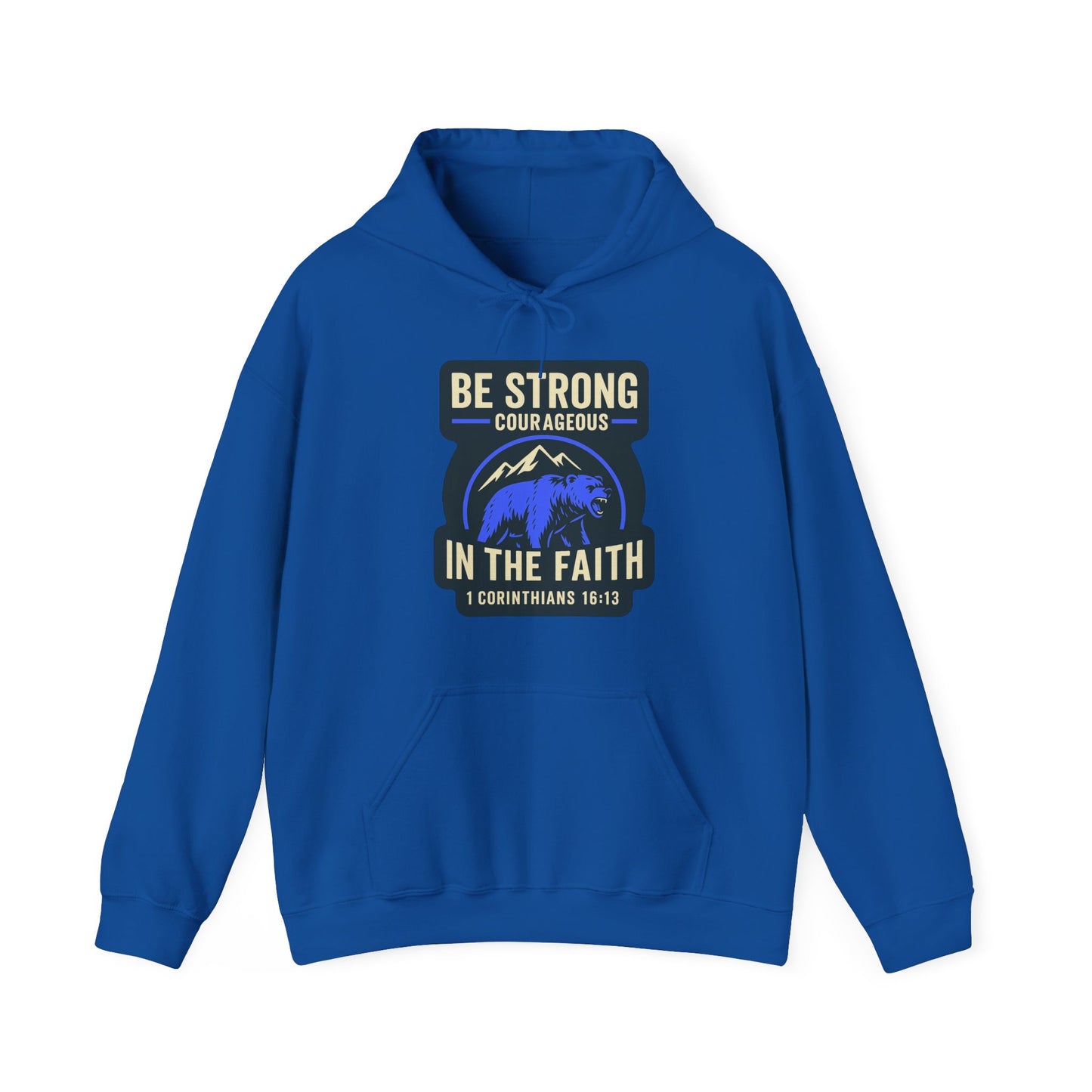 "Be Strong and Courageous" Bear Bible Verse Sweatshirt
