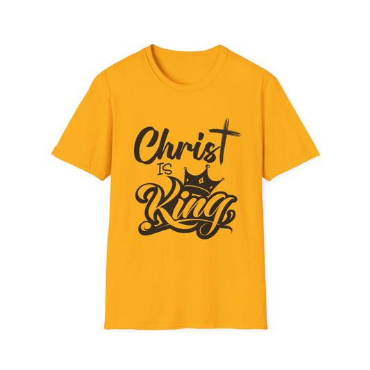 "Christ is King" Unisex Softstyle T-Shirt (Black Logo) - Sweet Baby Jeez Teez