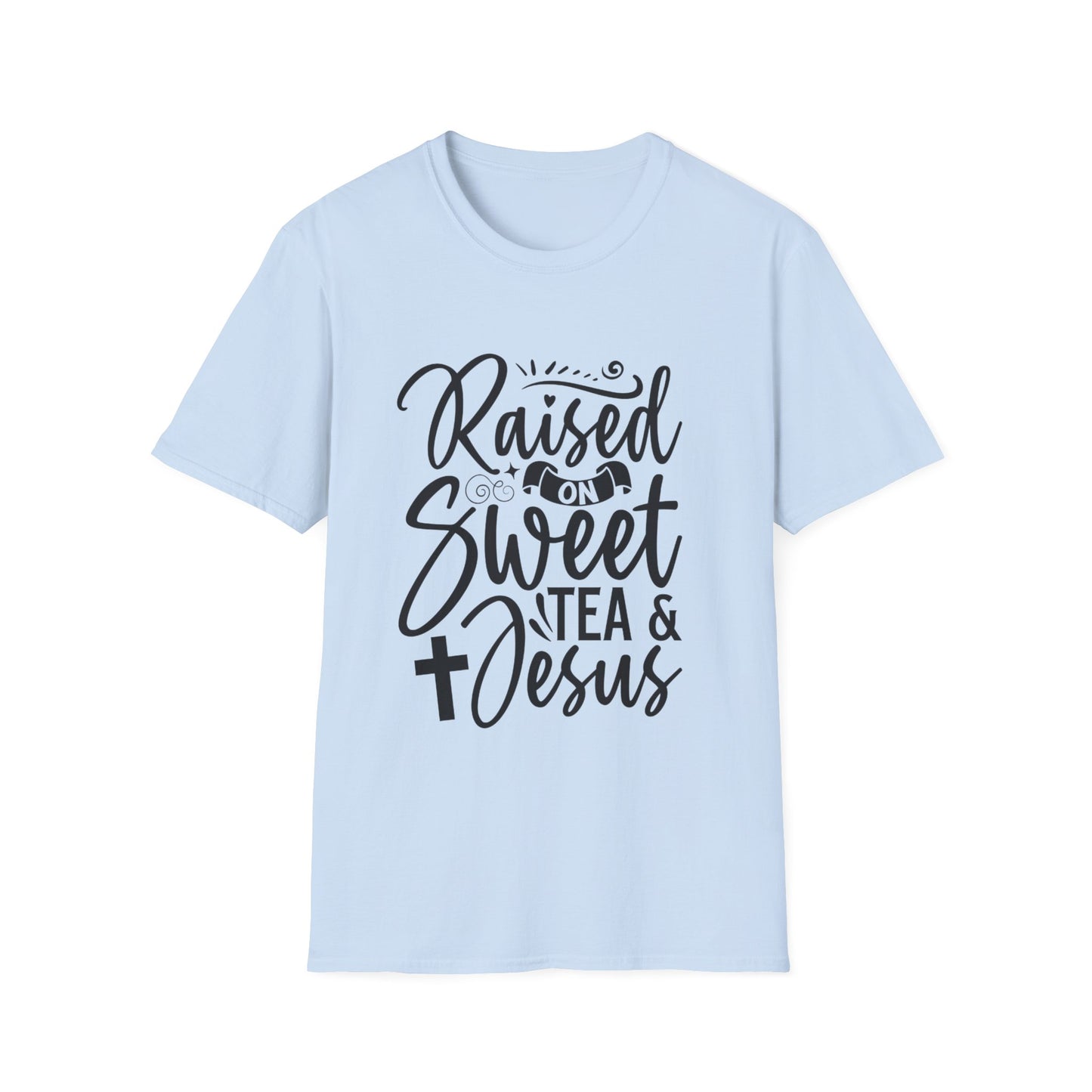 Sweet Tea and Jesus Women's Relaxed/Plus Tshirt (Black Logo) - Sweet Baby Jeez Teez