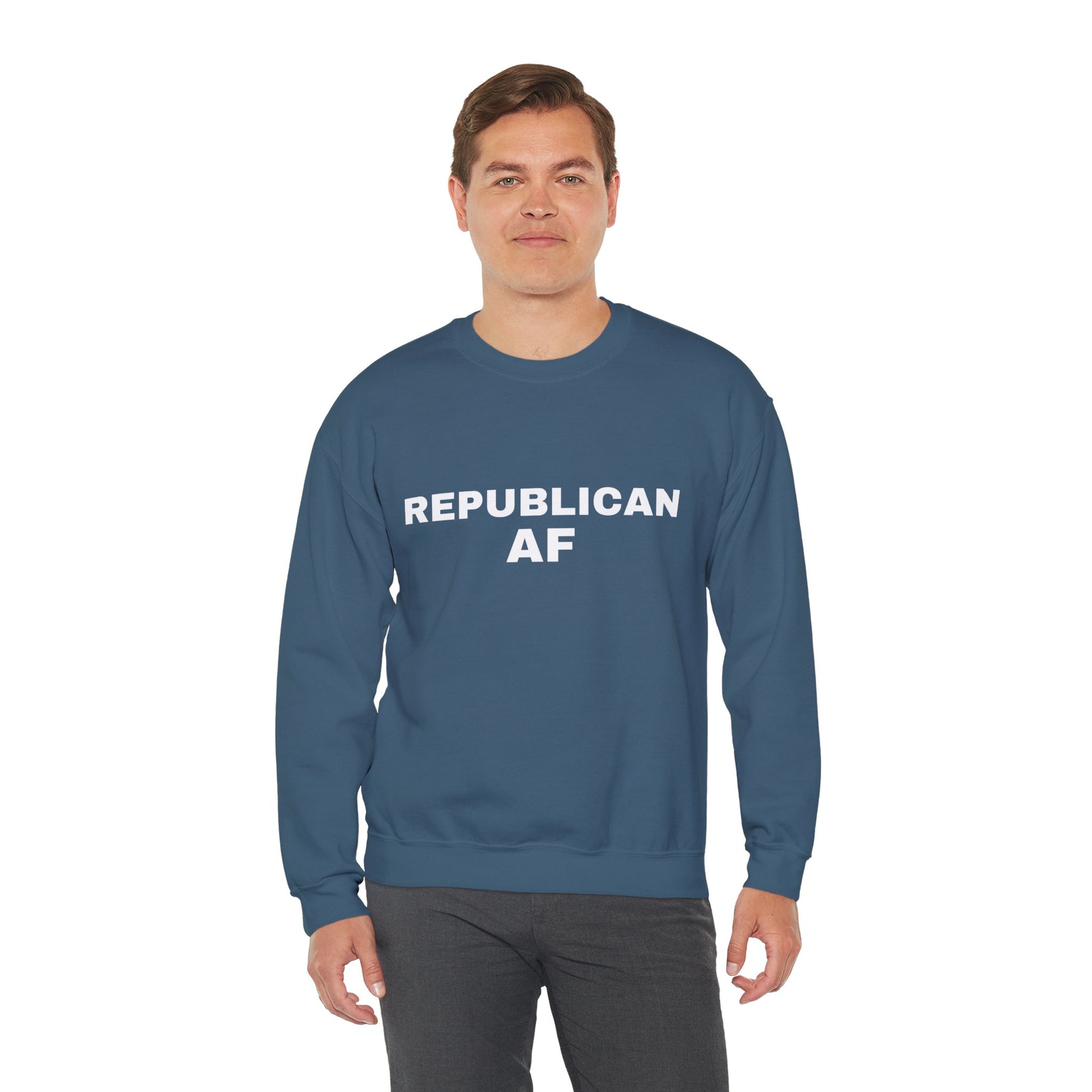 Republican AF Men's Crewneck Sweatshirt (White Logo) - Sweet Baby Jeez Teez