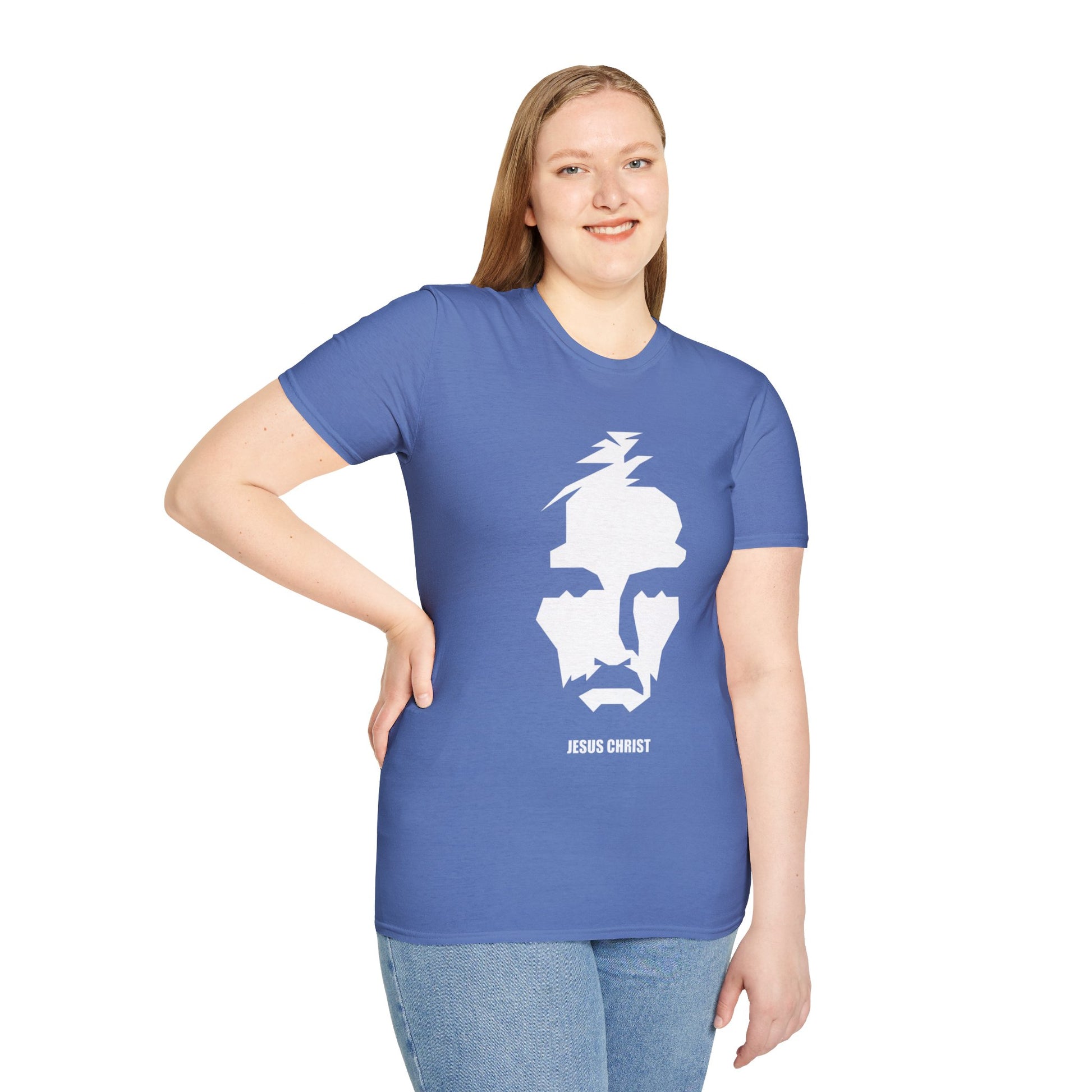 Jesus Portrait Women's Relaxed/Plus Tshirt  (Cont. Logo) - Sweet Baby Jeez Teez