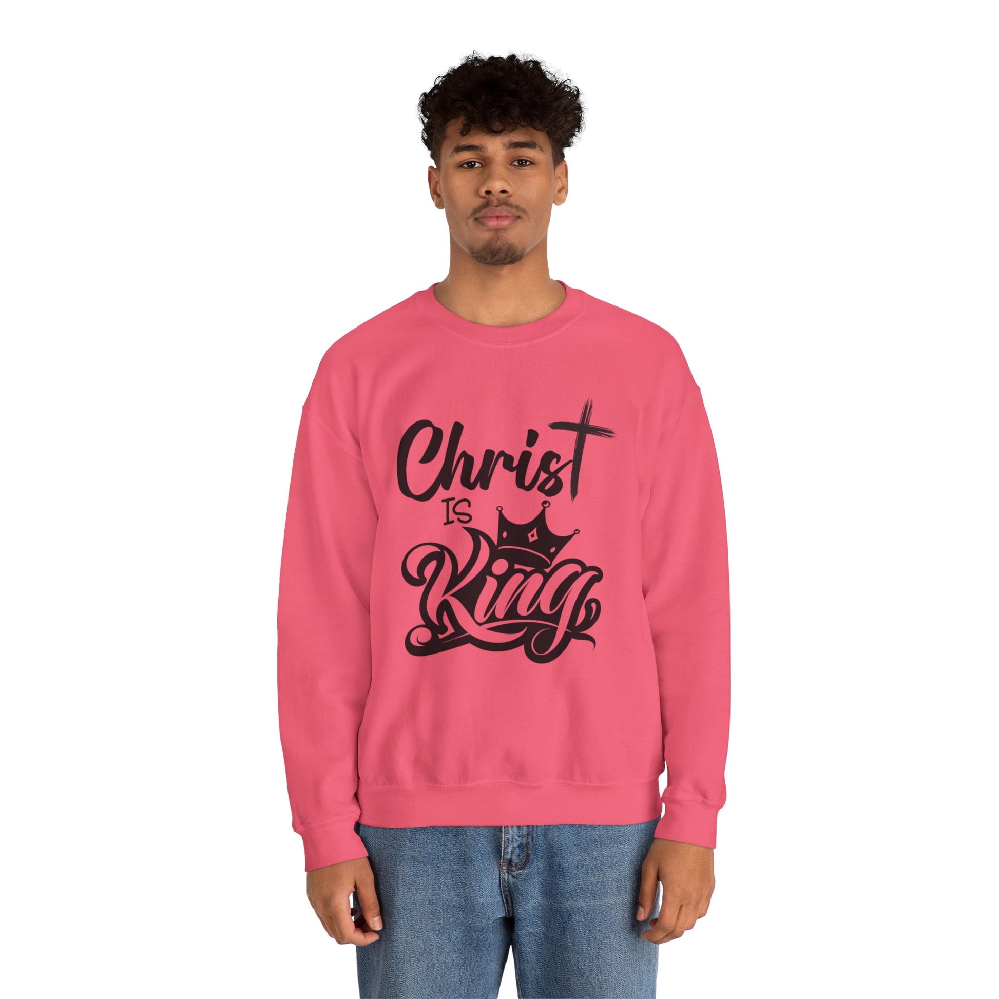 "Christ is King" Unisex Crewneck Sweatshirt - Sweet Baby Jeez Teez