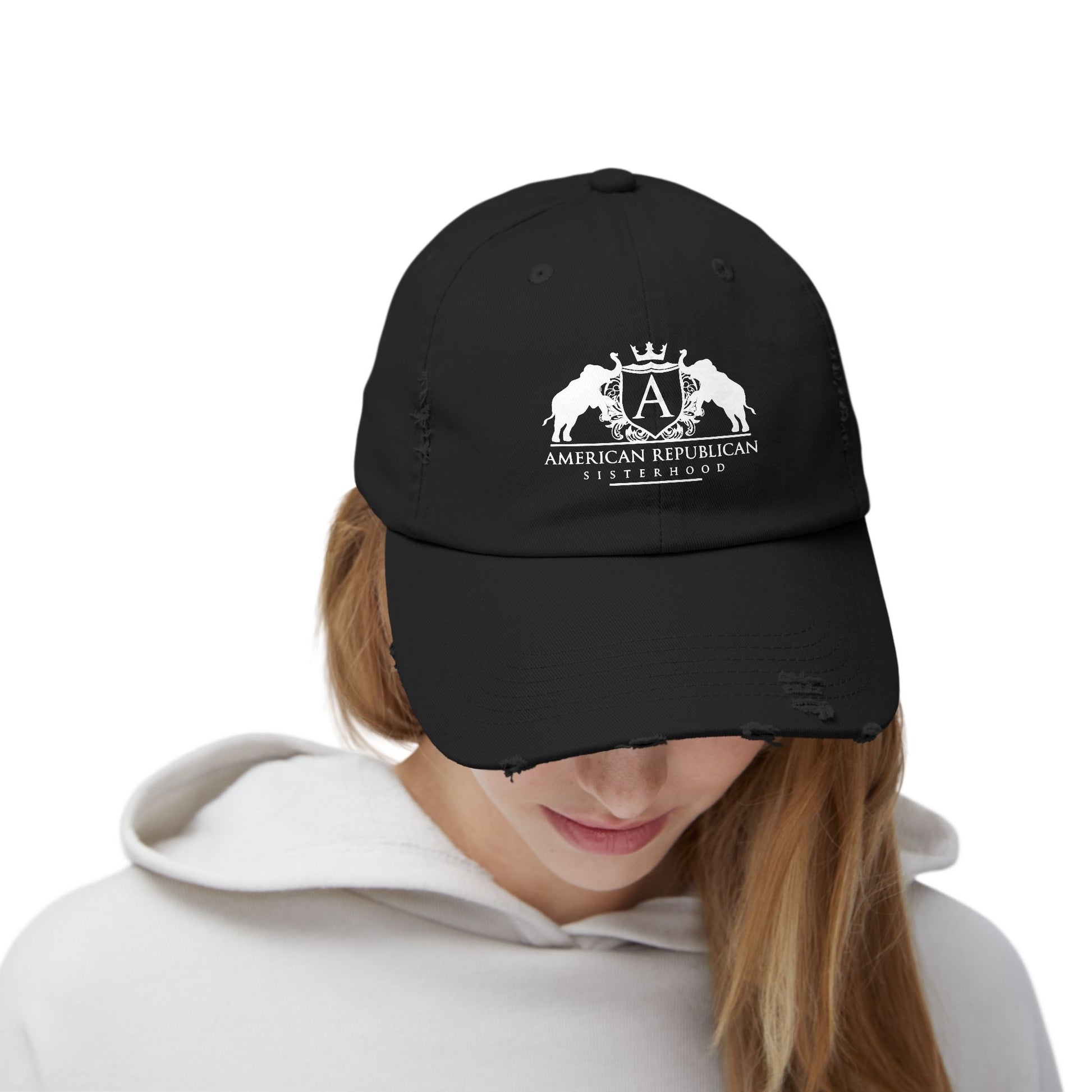 ARS White Logo Distressed Cap (ARS) - Sweet Baby Jeez Teez