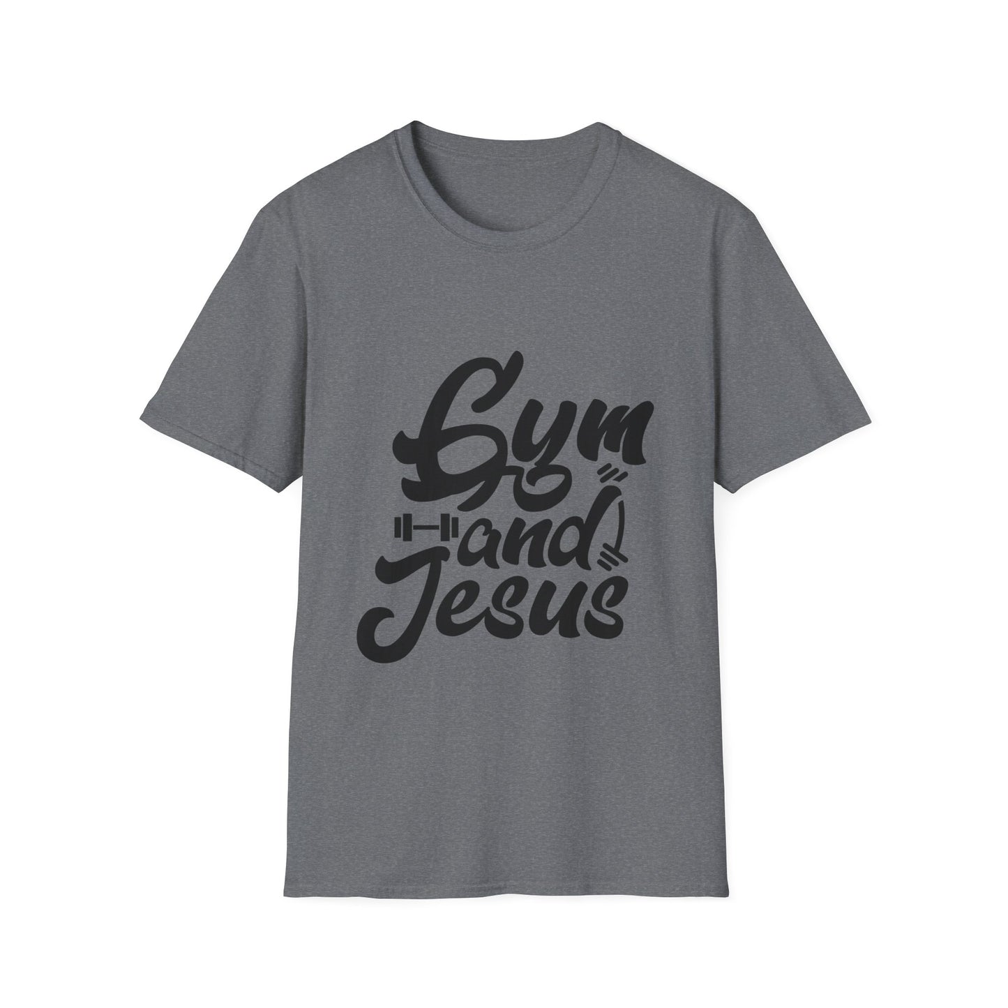 Gym and Jesus Men's Tshirt (Black Logo) - Sweet Baby Jeez Teez