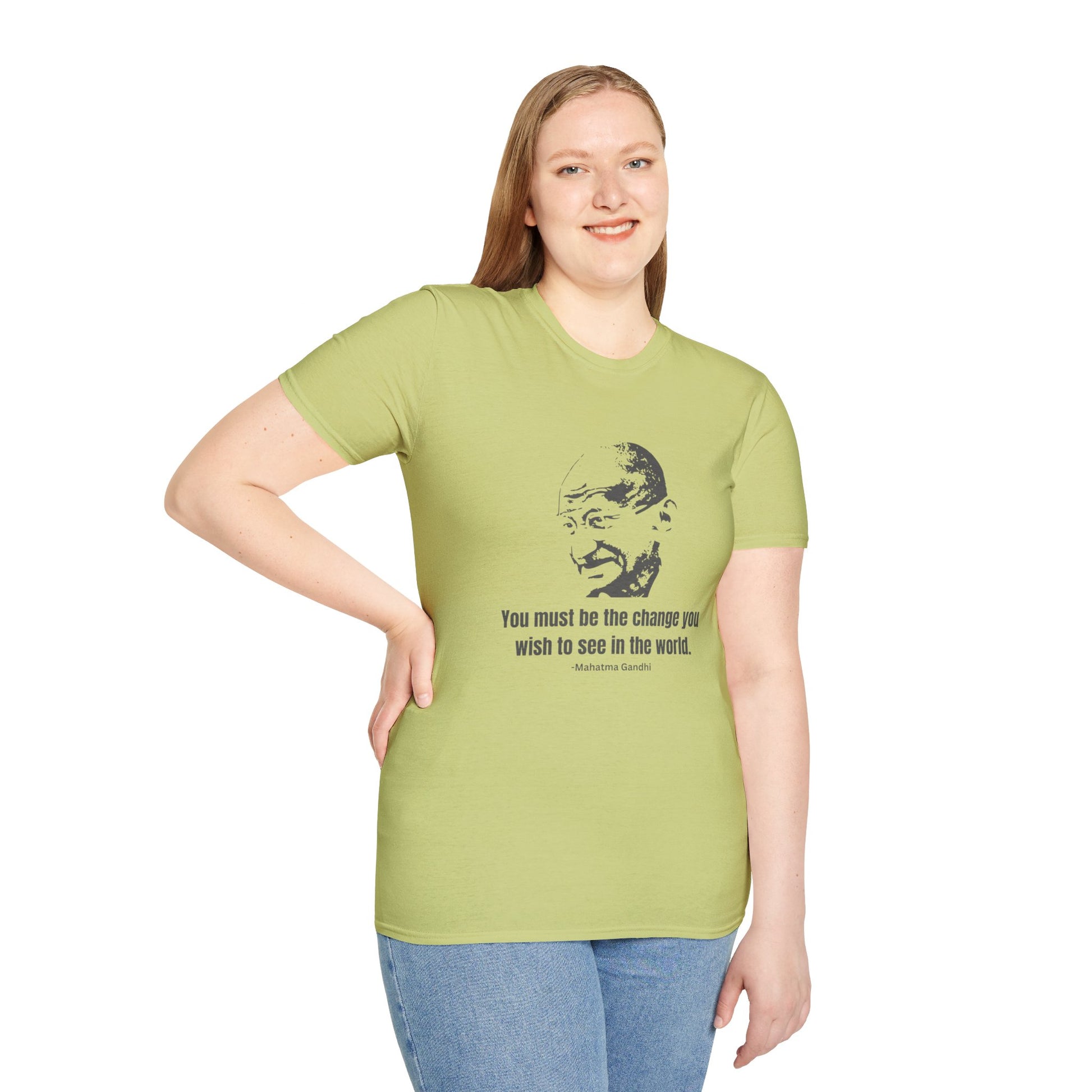Be the Change Women's Relaxed/Plus Tshirt (IW Gray Logo) - Sweet Baby Jeez Teez