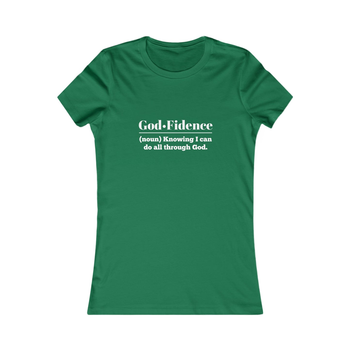 God-fidence Women's Fitted Tshirt (White Logo) - Sweet Baby Jeez Teez