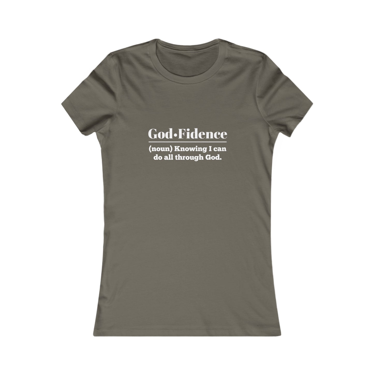 God-fidence Women's Fitted Tshirt (White Logo) - Sweet Baby Jeez Teez