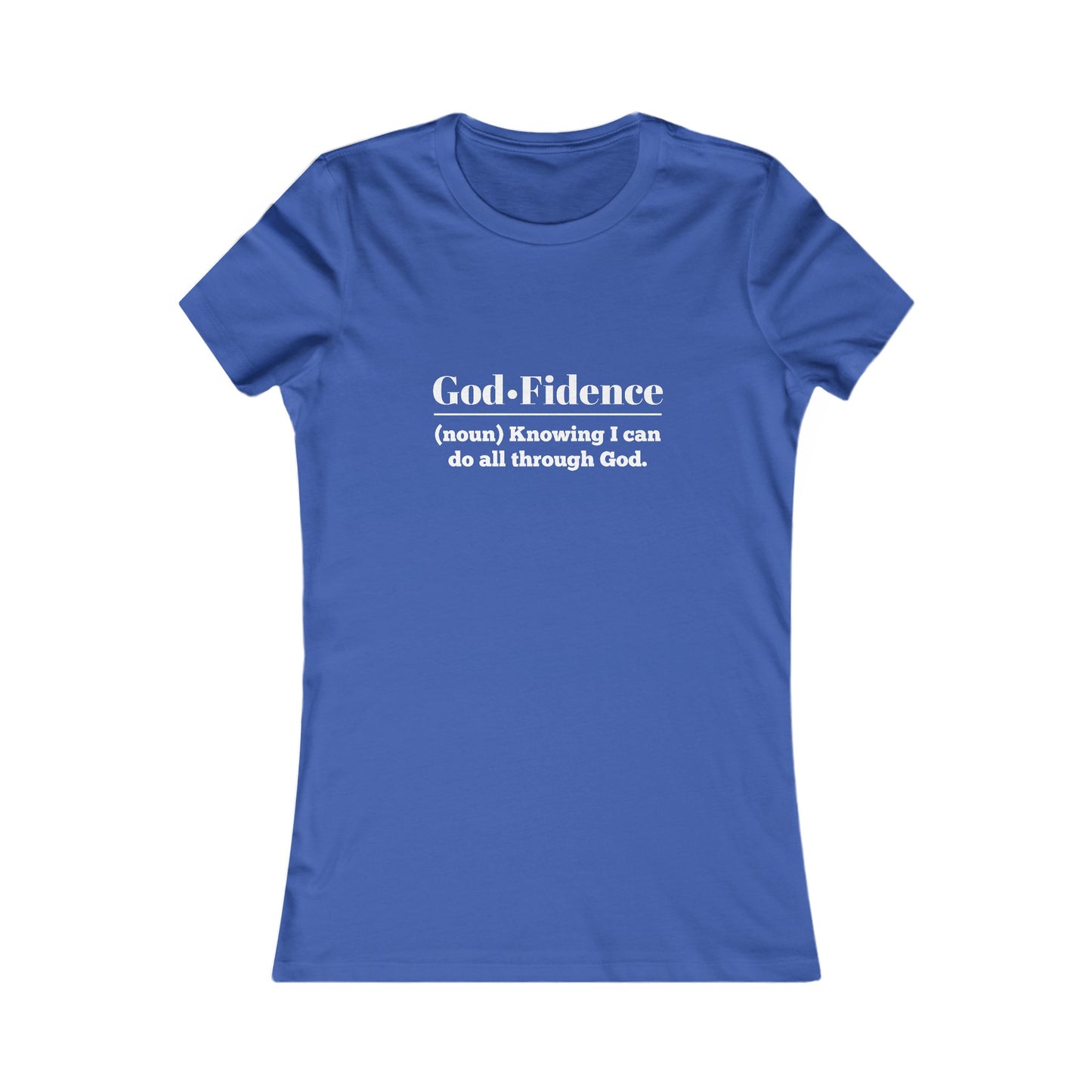 God-fidence Women's Fitted Tshirt (White Logo) - Sweet Baby Jeez Teez