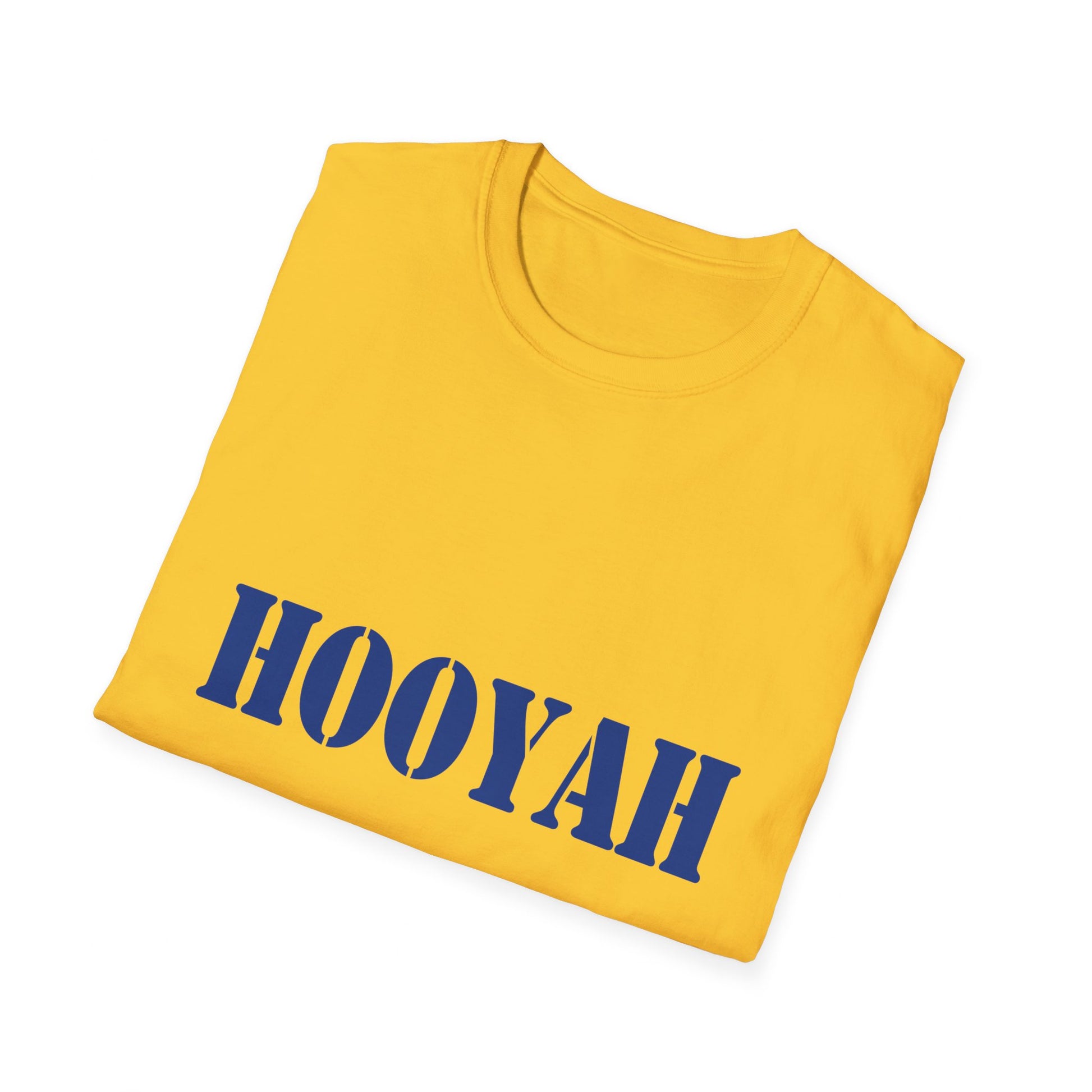 HOOYAH (Navy) Unisex Tshirt (MM Blue Logo) - Sweet Baby Jeez Teez