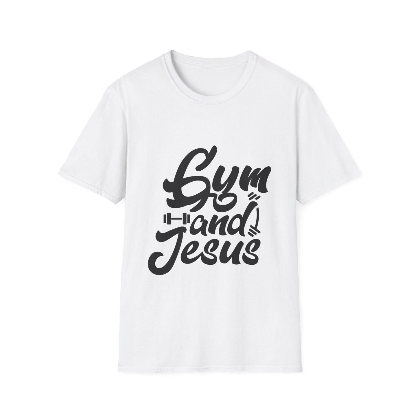 Gym and Jesus Men's Tshirt (Black Logo) - Sweet Baby Jeez Teez