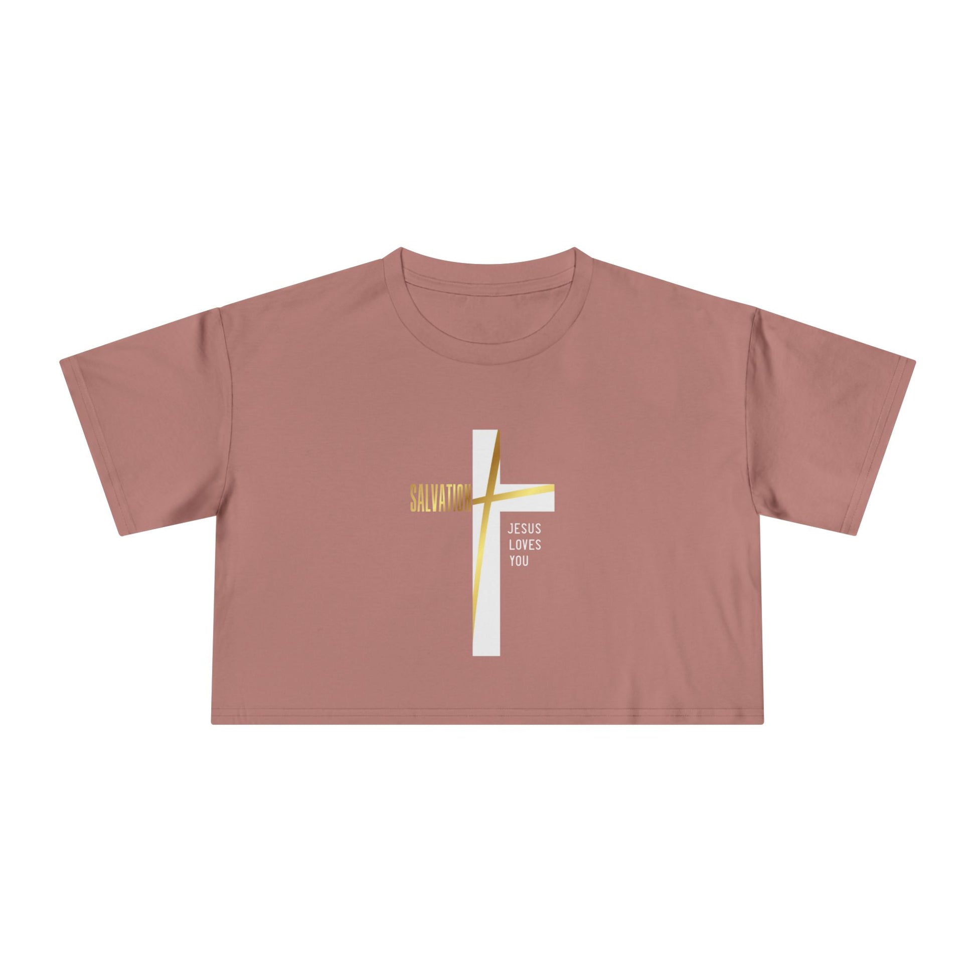 Salvation/Jesus Loves You Faith-Inspired Women's Crop T-Shirt - Sweet Baby Jeez Teez
