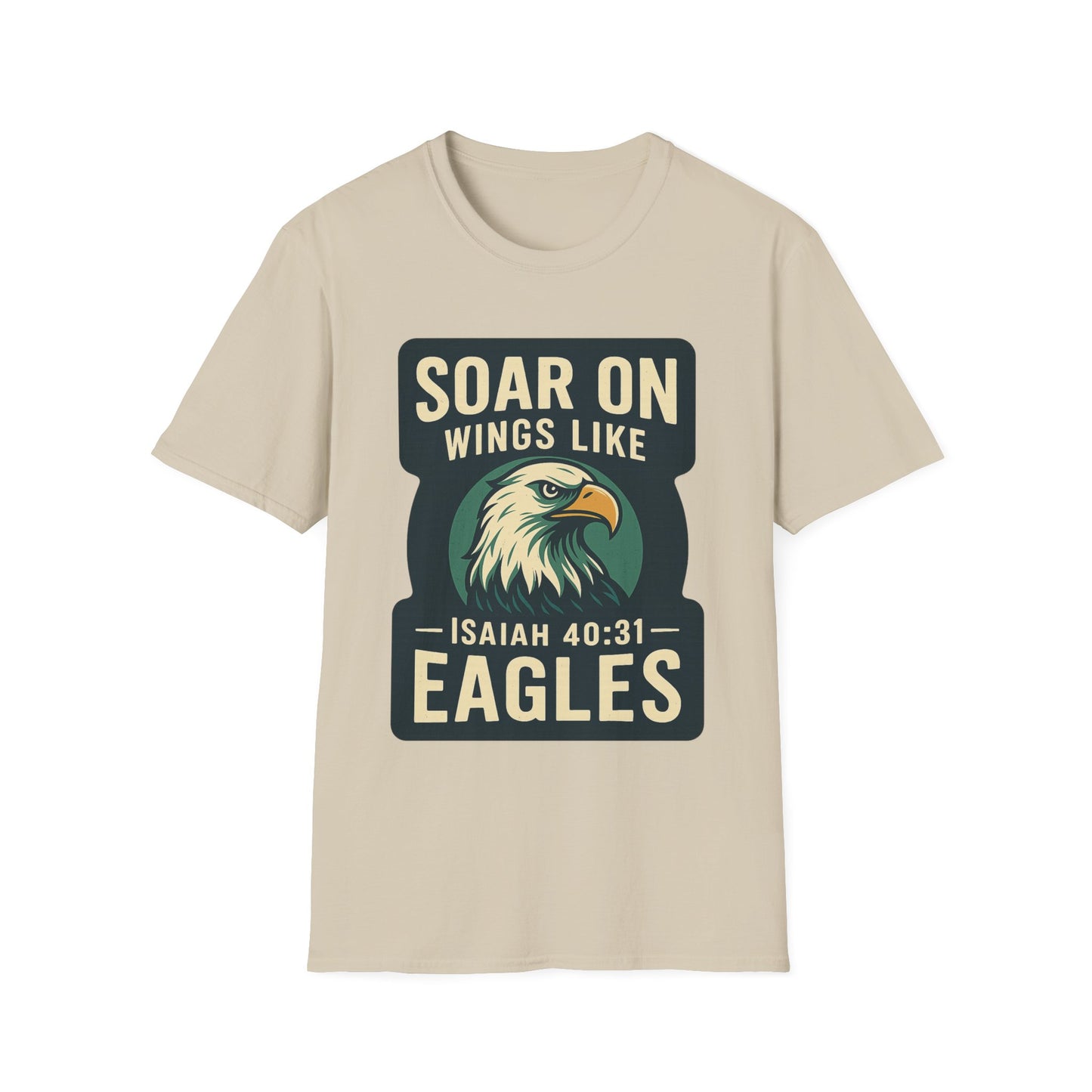 "Isiah 40:31" Soar on Wings Bible Verse Softstyle Tshirt