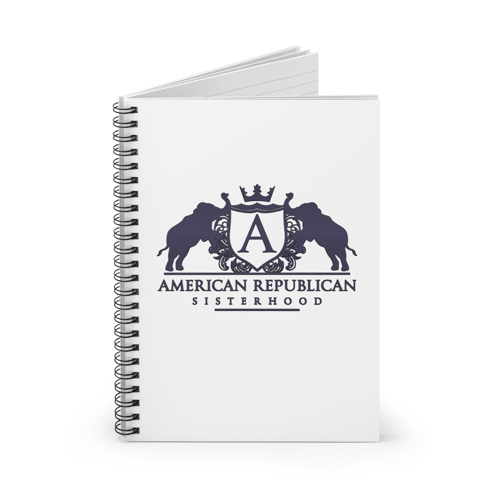ARS Ruled Spiral Notebook (White with Black Plum Logo)