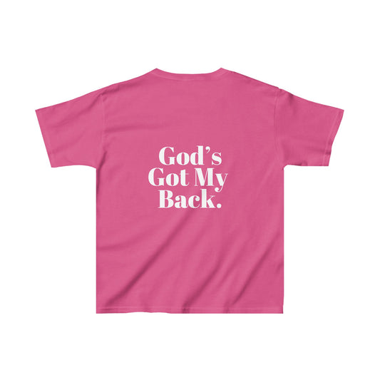 God's Got My Back Girls Tshirt (White Logo) - Sweet Baby Jeez Teez