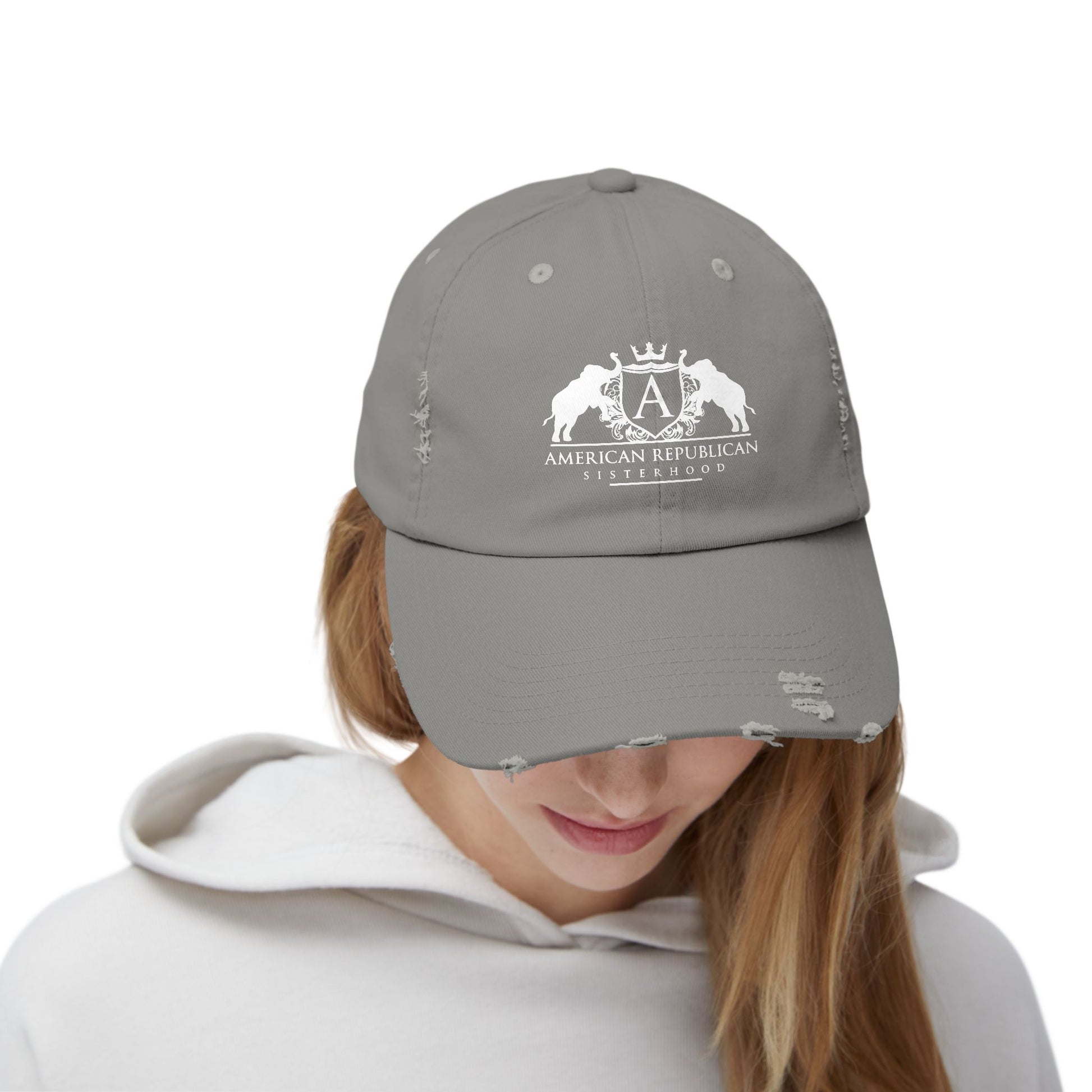 ARS White Logo Distressed Cap (ARS) - Sweet Baby Jeez Teez