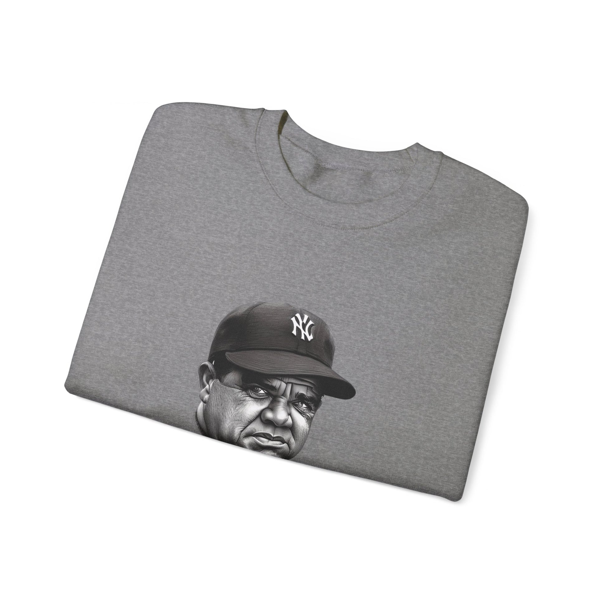 Strike Out Babe Ruth Men's Crewneck Sweatshirt (IW Grayscale Logo) - Sweet Baby Jeez Teez