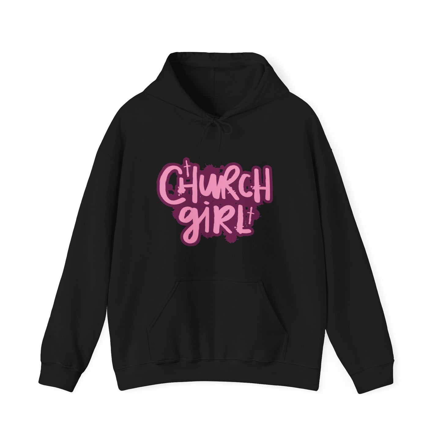 Church Girl Women's Hoodie (Pinks Logo) - Sweet Baby Jeez Teez