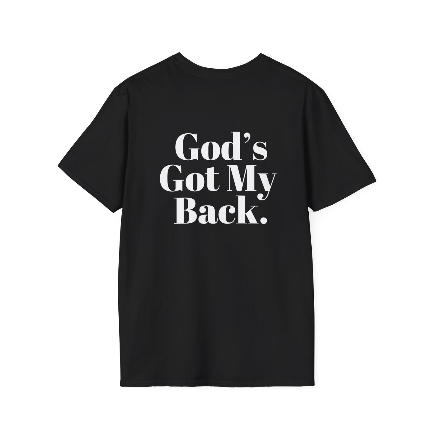 God's Got My Back Men's Tshirt (White Logo) - Sweet Baby Jeez Teez