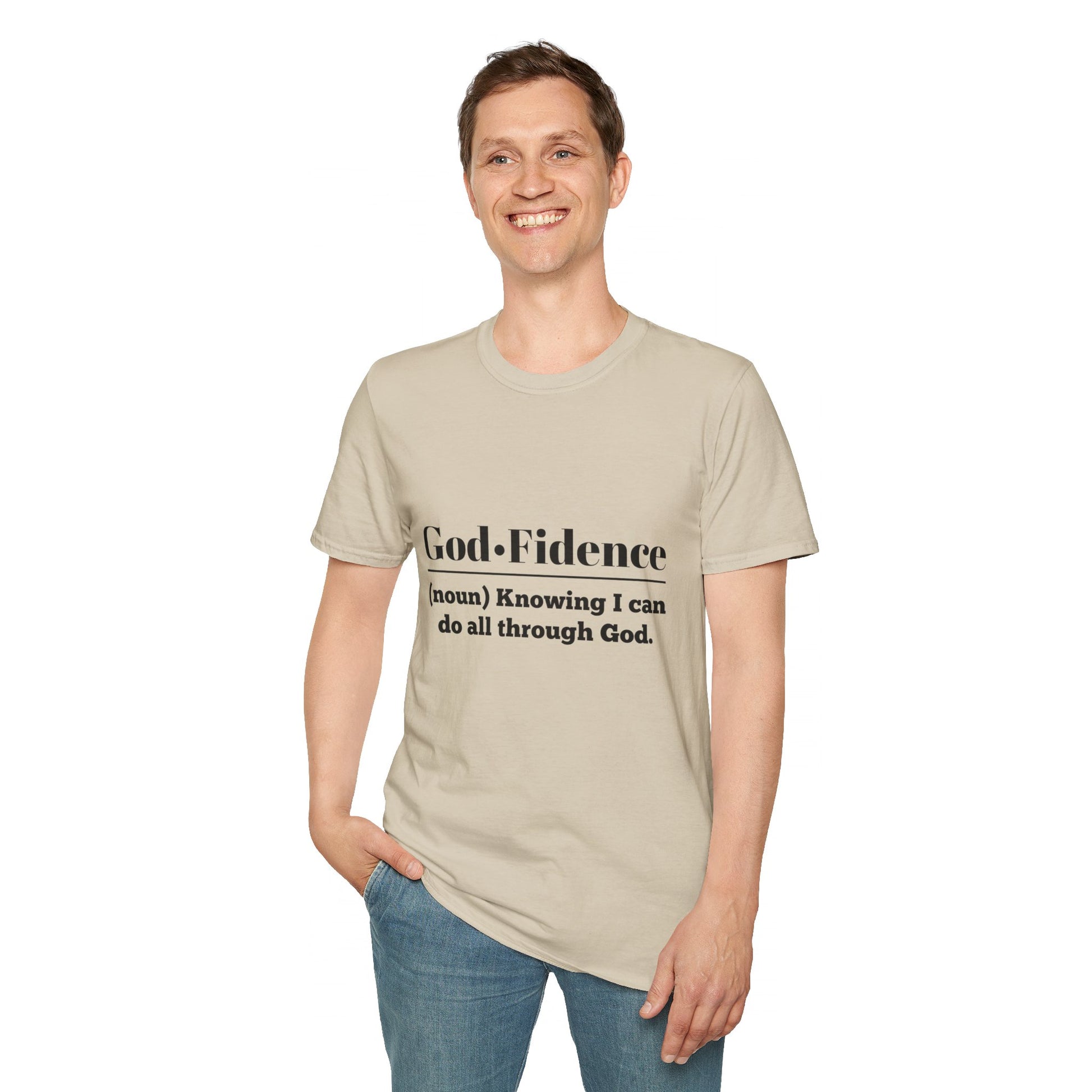 God-Fidence Men's Tshirt (Black Logo) - Sweet Baby Jeez Teez
