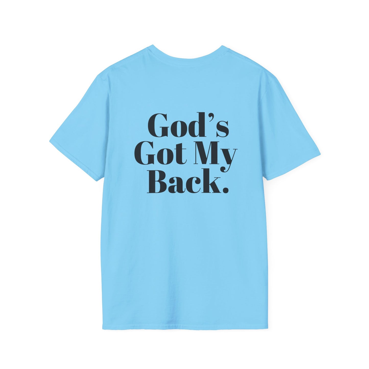 God's Got My Back Men's Tshirt (Black Logo) - Sweet Baby Jeez Teez