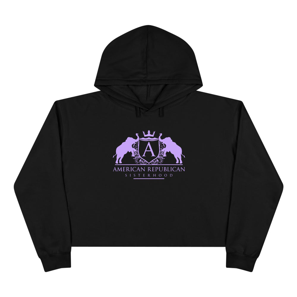 ARS Cropped Hoodie (Black or White with Lilac Logo)