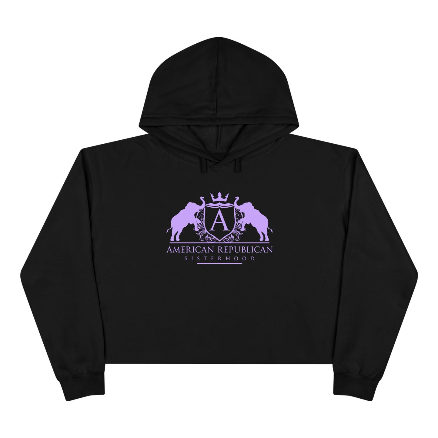 ARS Cropped Hoodie (Black or White with Lilac Logo)