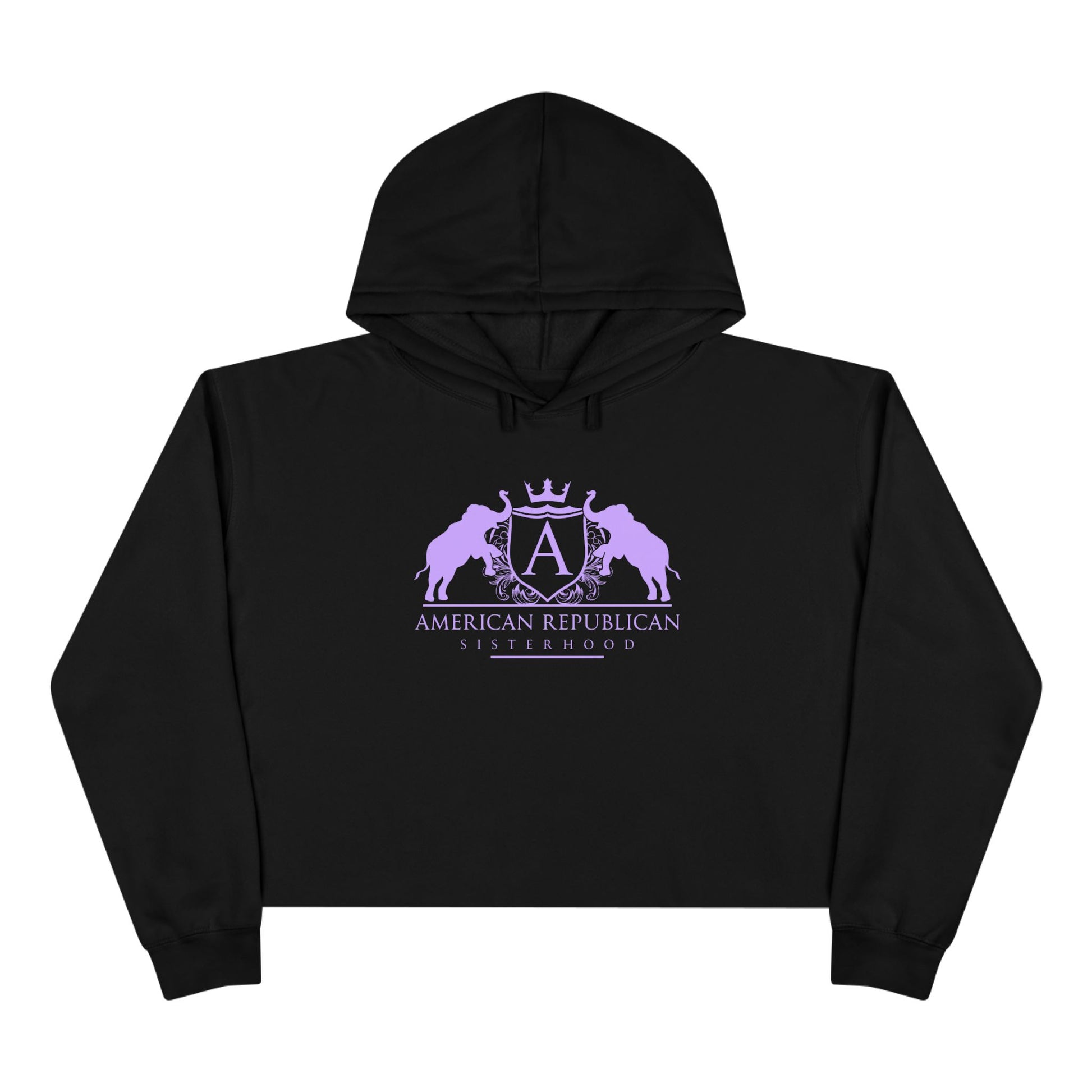 ARS Cropped Hoodie (Black or White with Lilac Logo) - Sweet Baby Jeez Teez