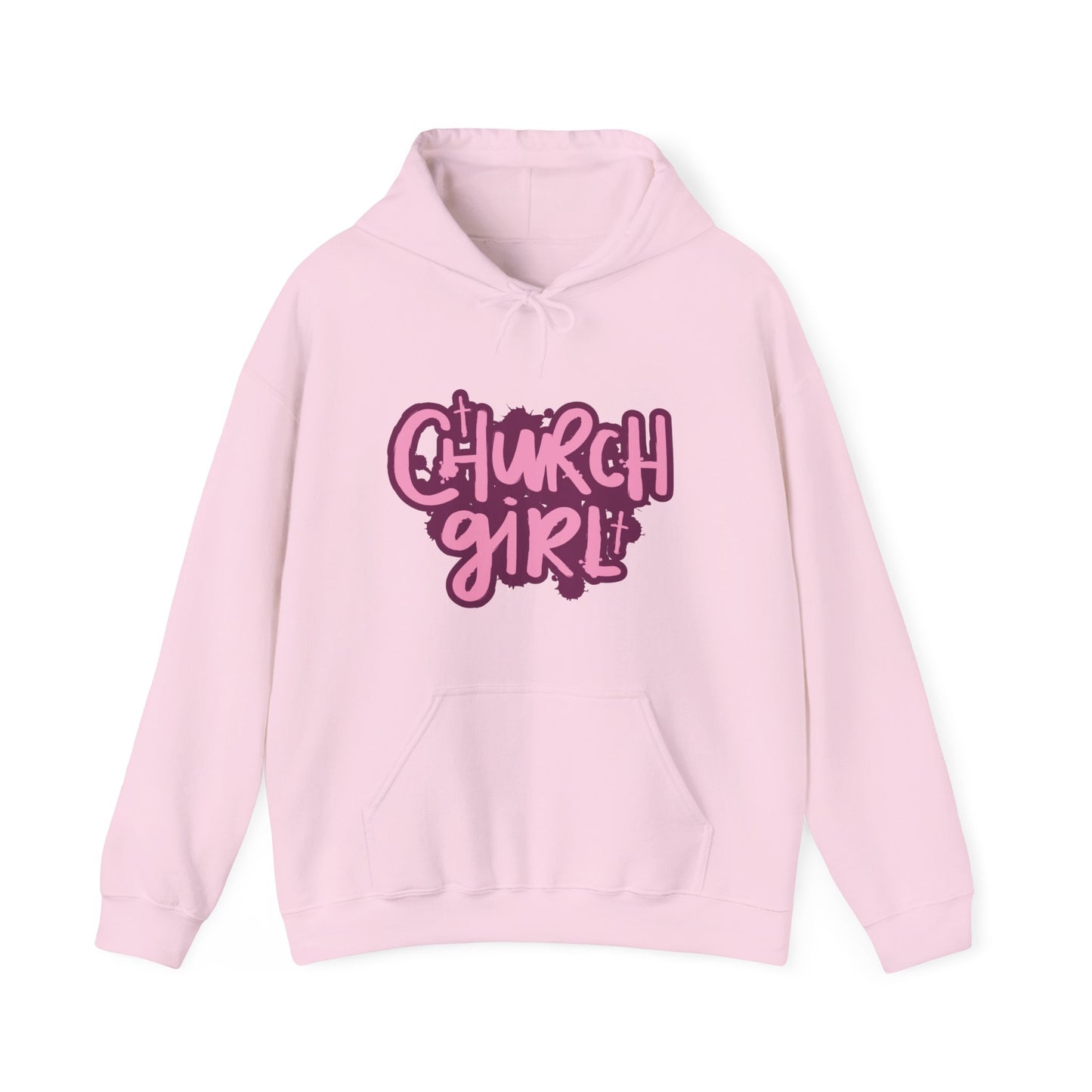 Church Girl Women's Hoodie (Pinks Logo) - Sweet Baby Jeez Teez