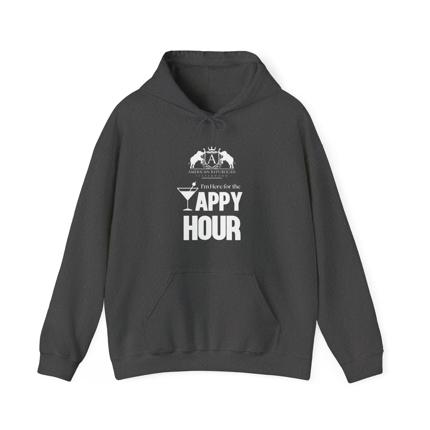 Here for the Yappy Hour Women's Relaxed Hoodie (ARS - White Logo) - Sweet Baby Jeez Teez