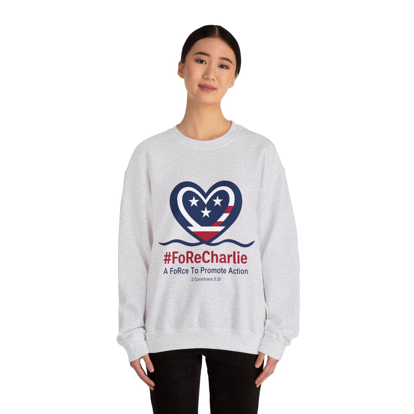 "FoRe Charlie" Ambassador Pageant Memorial Sweatshirt for Charlie Kirk (Heart Logo)