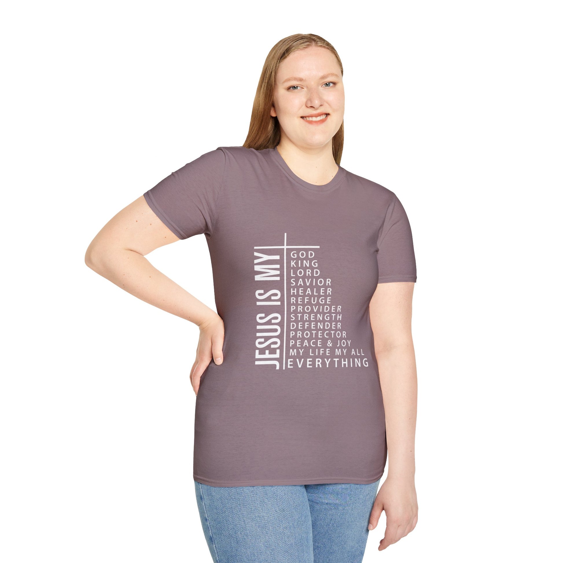 Jesus is My Women's Relaxed/Plus Tshirt (White Logo) - Sweet Baby Jeez Teez