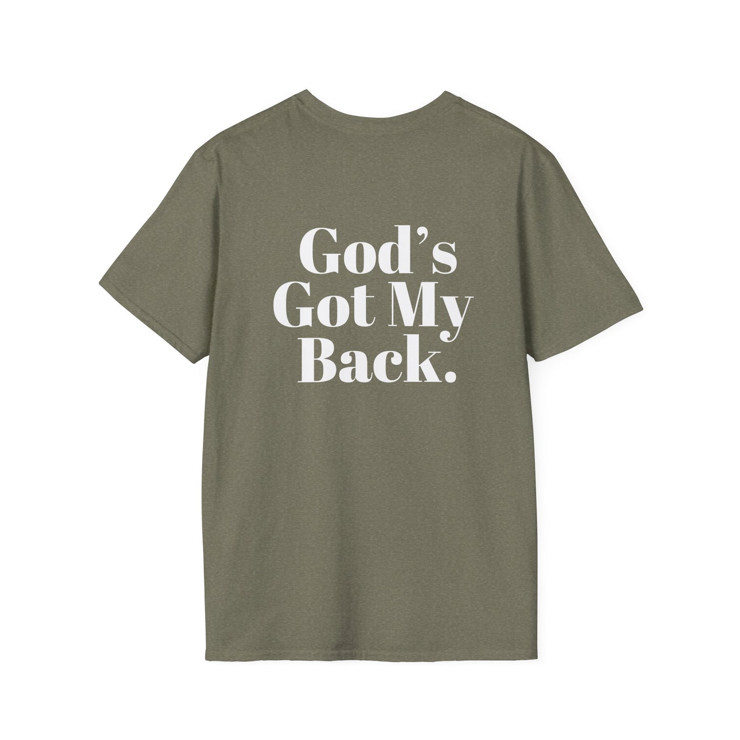 God's Got My Back Men's Tshirt (White Logo) - Sweet Baby Jeez Teez