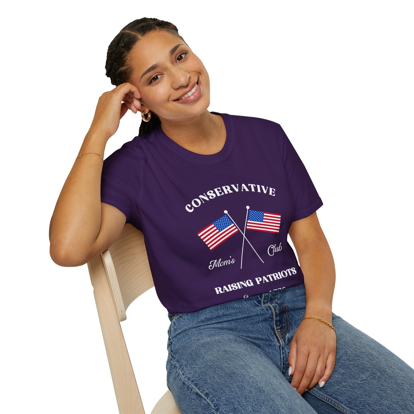 Conservative Mom's Club Women's Plus/Relaxed Tshirt (White Logo)