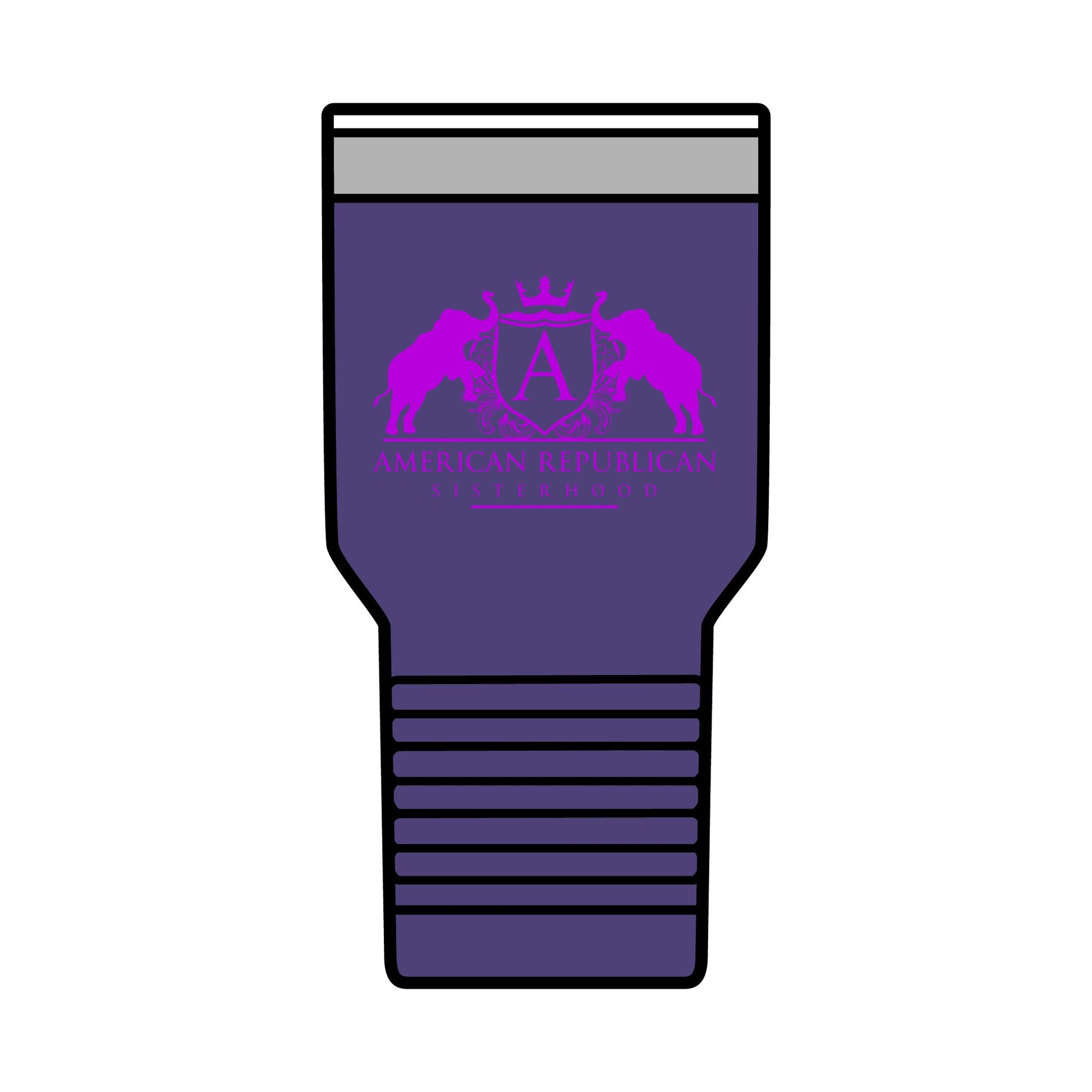 ARS Insulated Tumbler (30oz Purple with Hot Pink Logo) - Sweet Baby Jeez Teez
