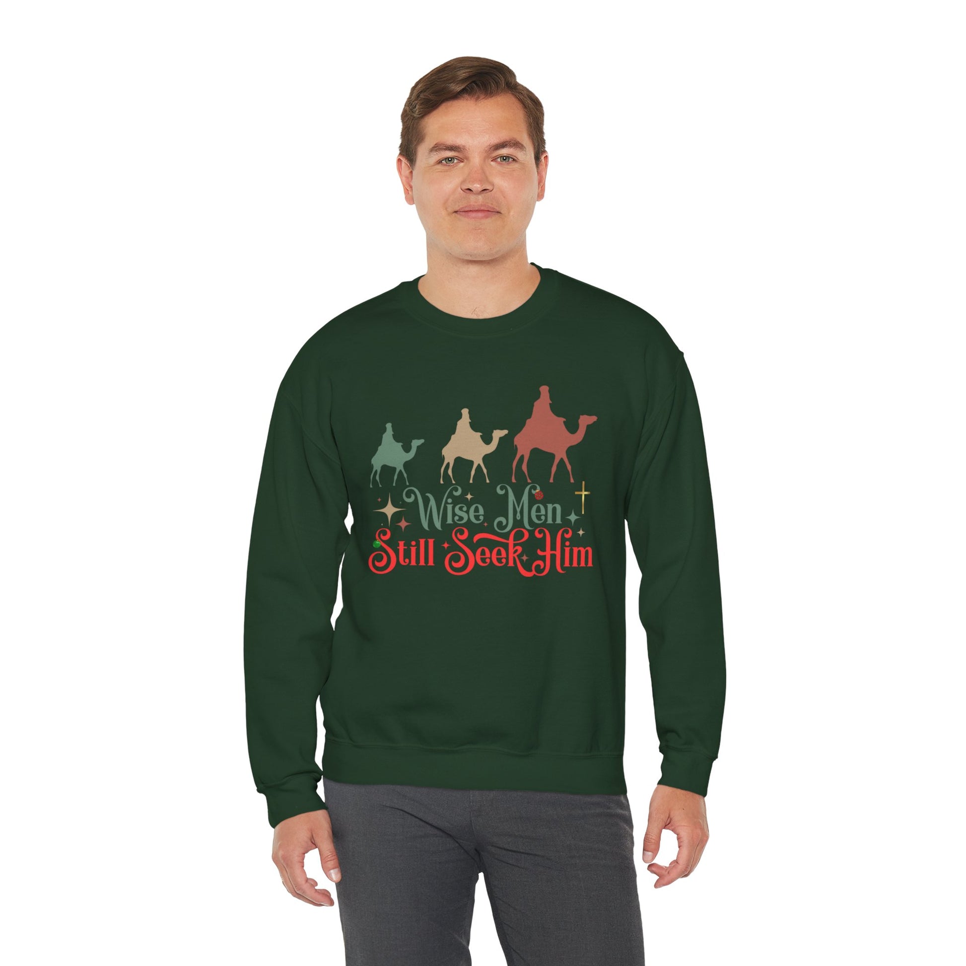 Wise Men Still Seek Him Crewneck Sweatshirt - Christmas Gift, Faith Sweatshirt, Biblical Inspiration, Jesus is the Reason for the Season - Sweet Baby Jeez Teez