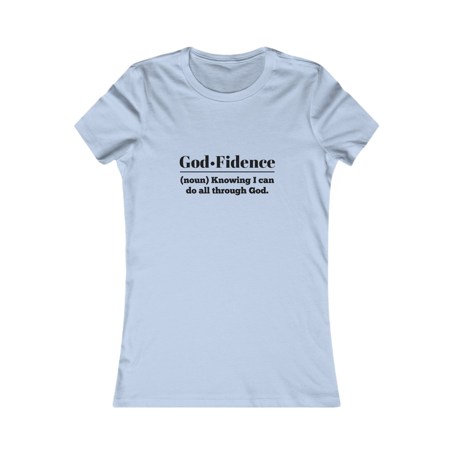 God-fidence Women's Fitted  Tshirt (Black Logo) - Sweet Baby Jeez Teez
